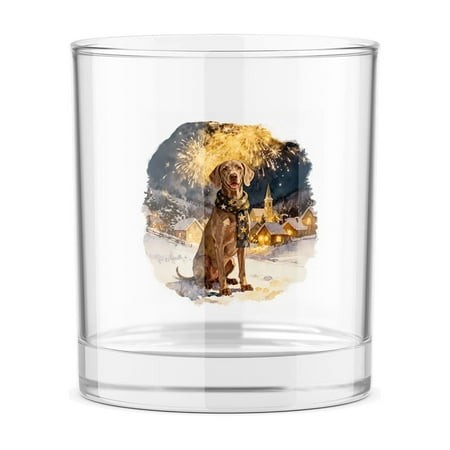 Weimaraner Happy New Year 2026 with Fireworks on New Year S Eve 11oz Whiskey Glass Mug Weim Gray Ghost Dog Lover Whiskey Cocktail Glasses Cup - 12022