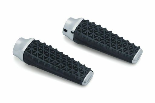 Kuryakyn Chrome Thresher Knurled Rubber Foot Control Highway Peg Set Pair Harley
