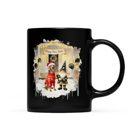 Happy New Year 2026 Weimaraner Santa Gnome Holiday Party Snow Mug Weim Gray Ghost Dog Lover Coffee Tea Cup - 13019
