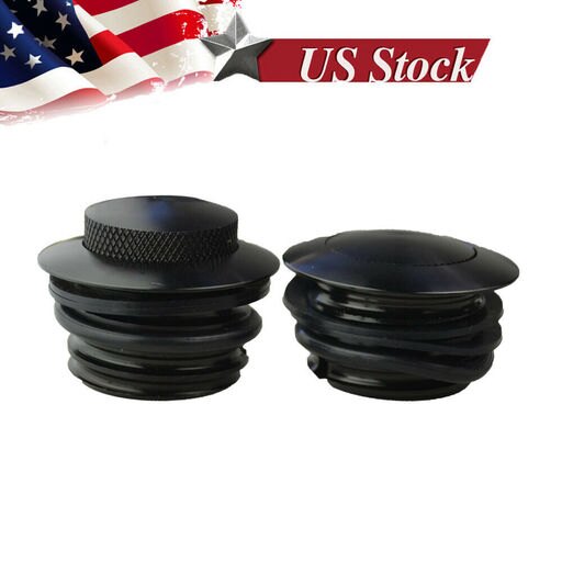 Dual Black Pop up Gas Cap Vented Flush for Harley Davidson Fueltank Fuel Cap L & R