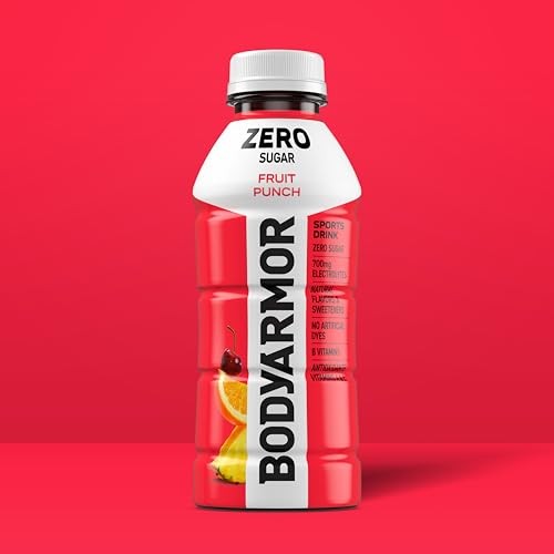 BODYARMOR ZERO Sugar Fruit Punch Electrolyte Drink, Natural Flavors, 16 Fl Oz Bottles (6 Pack), B Vitamins & Antioxidants Sugar Free Hydration thumbnail