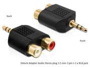 DeLOCK - Audio-Adapter - Klinke 3,5 Mm 3 Pinl (M) -2 X Cinch (W) - Schwarz (65365)