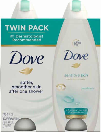 Dove Sensitive Skin Body Wash 22 Oz Twin Pack