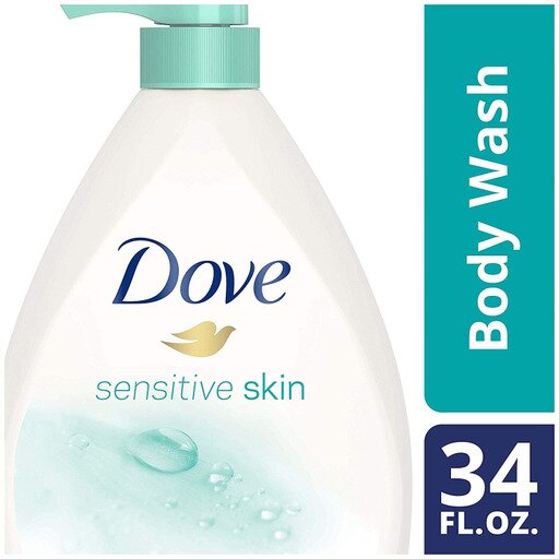 Dove Body Wash Pump, Sensitive Skin, 34 Oz