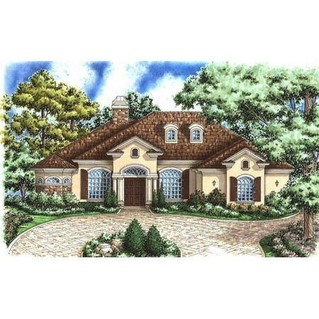 014-3119: CMU Chateau 4 Bed  3 Bath Luxury Home Plan  3119 Sq Ft: Full Blueprints with License to Build by Home Plan Marketplace - Lesuto