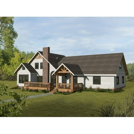 001-3460: Northwest Ranch 3 Bed  3 Bath Luxury Home Plan  2098 Sq Ft: Full Blueprints with License to Build by Home Plan Marketplace - Lesuto