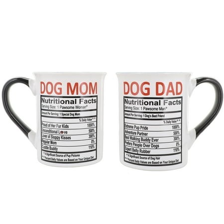 Cottage Creek 16 Oz Dog Mom Dog Dad Ceramic Mug Set of 2