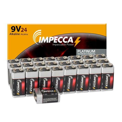 IMPECCA Alkaline 9-Volt 6LR61 Platinum Batteries 24-Pack