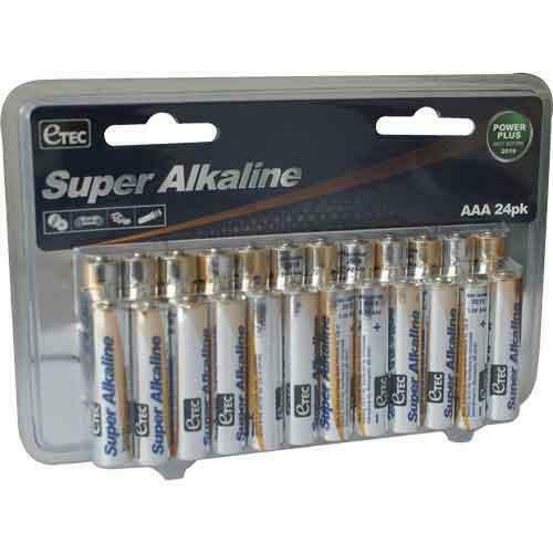 Etec AAA24P 24 Pack AAA 1.5V Super Alkaline Batteries