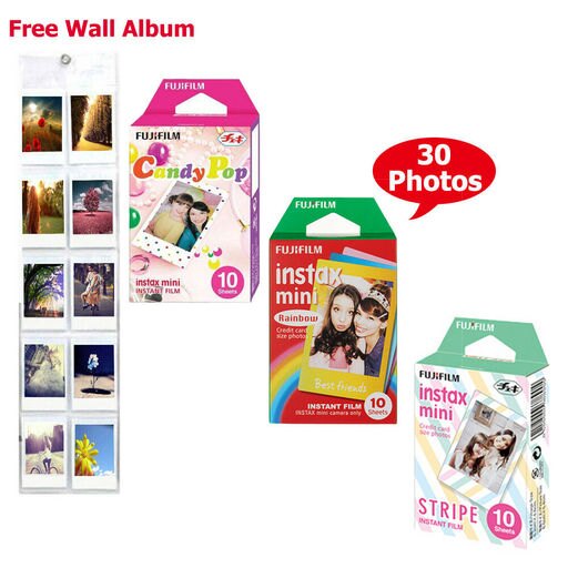 Fujifilm Instax Mini Rainbow, Stripe, Candy Pop Film Color Photo - Fuji 8 50 70