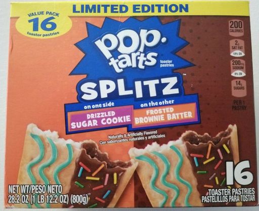 NEW Pop Tarts Toaster Pastries Splitz Sugar Cookie and Brownie Batter 16 Count
