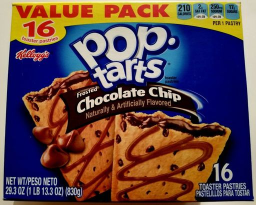 NEW Pop Tarts Toaster Pastries Frosted Chocolate Chip 16 Count Free Shipping