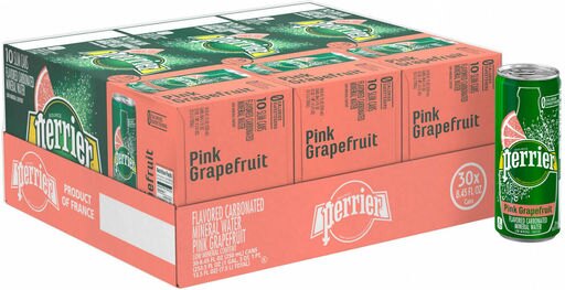 Perrier Pink Grapefruit Flavored Carbonated Mineral Water 8.45 Fl Oz. Slim 30 Pk