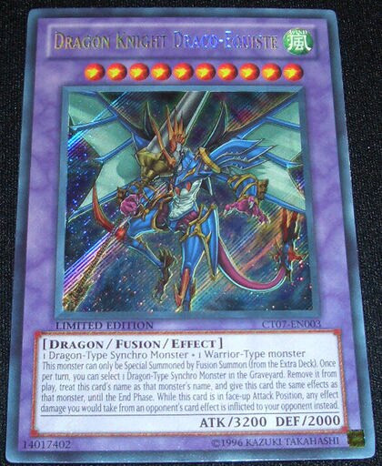 Yugioh CT07-EN003 Dragon Knight Draco-Equiste Limited Edition Promo Card