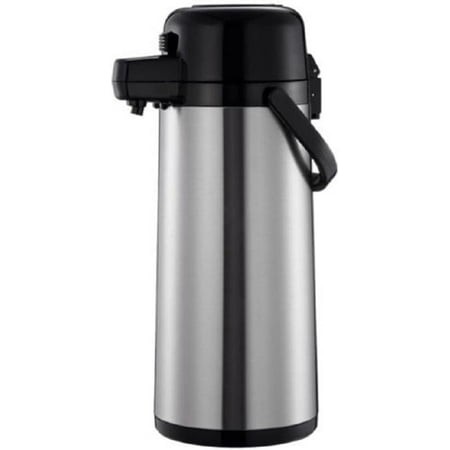 TrueCraftware-1.9 Liter/ 64 Oz Push Button Coffee Airpot Stainless Steel Body Glass Lined- Hot Beverage Coffee Chocolate Juice Tea Drinks Dispenser Id