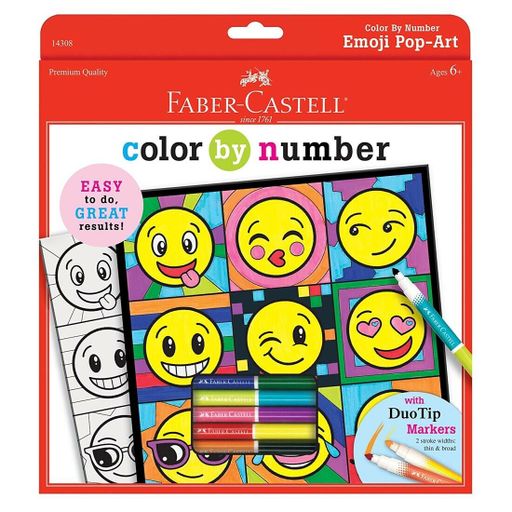 Faber-Castell Color by Number Emoji Pop-Art Set - Emoji Pop-Art