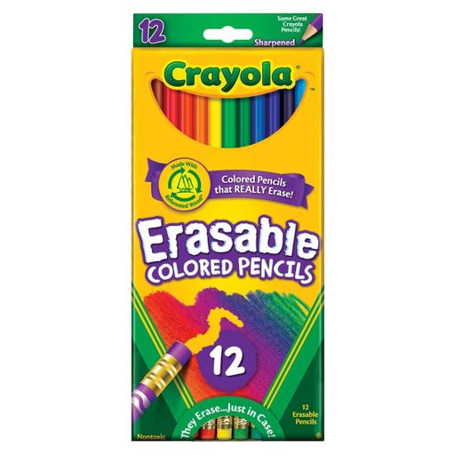 Crayola Erasable Colored Pencils - 12-Count - 12-Count