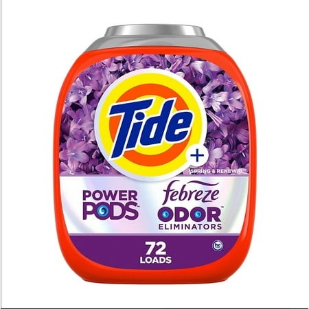 Tide Power Pods Odor Eliminator Laundry Detergent with Febreze  72 Ct.  - Spring