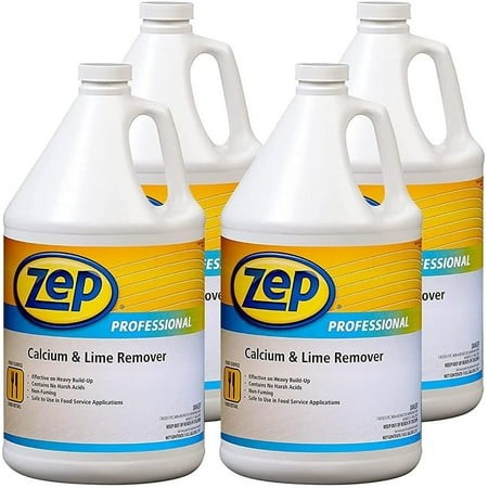 Zep Industrial Calcium and Lime Remover - 128 Ounce (Case of 4) 1041491 - Pro Grade Formula Safe on Stainless Steel  Aluminum  Glass  Plastic and Cera