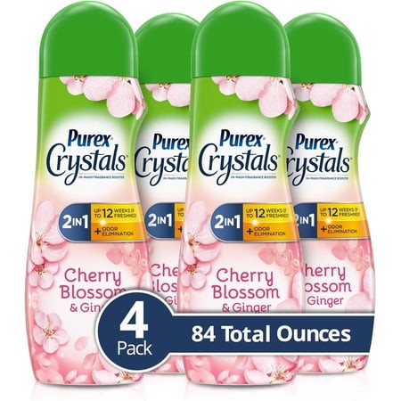 Purex Crystals in-wash Fragrance and Scent Booster  Cherry Blossom & Ginger  21 Ounce (Pack of 4)