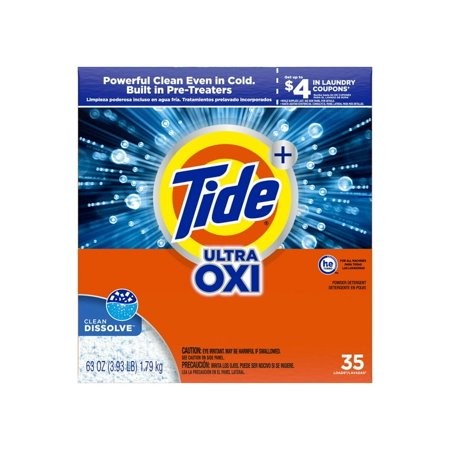 Pack of 2 Tide Plus Ultra Oxi Powder Laundry Detergent  35 Loads  63 Oz