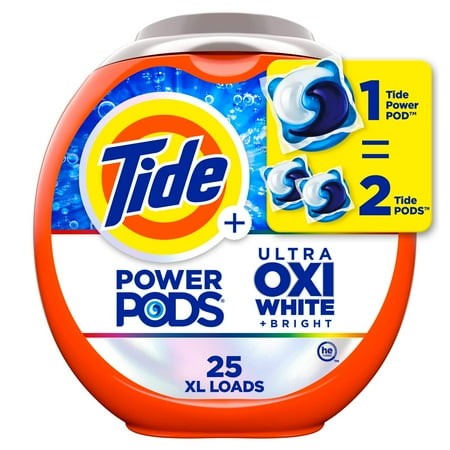 2X - Tide Power PODS Ultra Oxi White & Bright Laundry Detergent Pacs 25 Ct