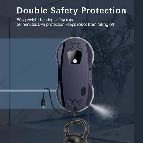 MTTXY Window Cleaner Robot, 45ml Water Tank, Intelligent Cleaning with Dual-Spray, 5600PA Suction Power, Intelligent Path Planning for Glass Tile Mirr thumbnail