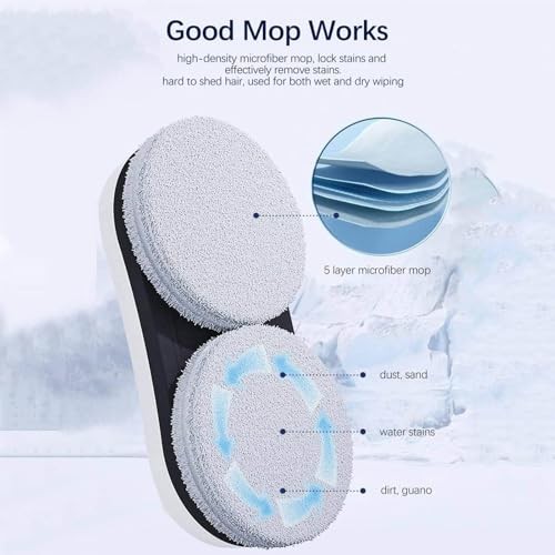 MTTXY Window Cleaner Robot, 45ml Water Tank, Intelligent Cleaning with Dual-Spray, 5600PA Suction Power, Intelligent Path Planning for Glass Tile Mirr thumbnail
