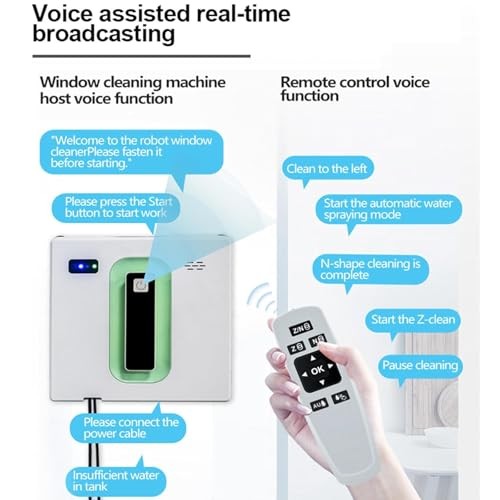 HENGCMM Window Cleaner Robot, Automatic Cleaning with Intelligent Path Planning, 2500Pa Suction Power, with Automatic Water Spray Window Washer Robot  thumbnail