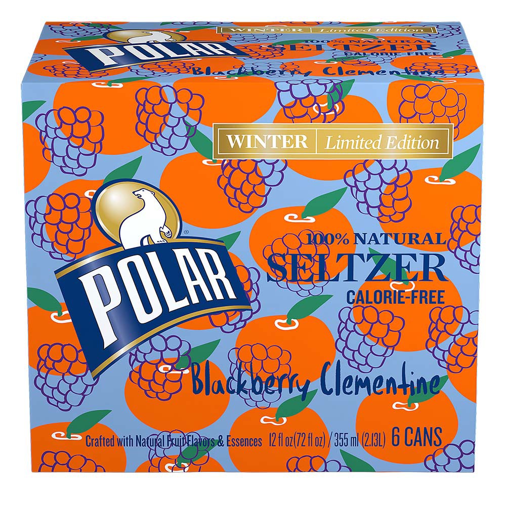 Polar Blackberry Clementine Seltzer Water - 6pk/12 Fl Oz Sleek Cans