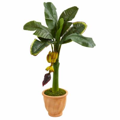 3 Ft. High Indoor Banana Artificial Tree in Terracotta Planter