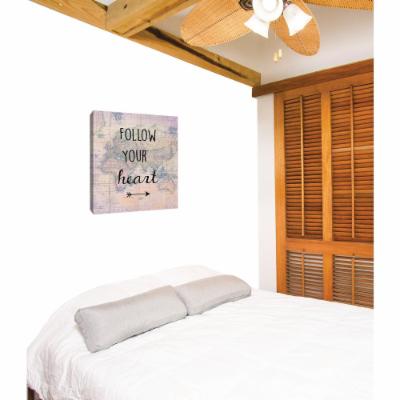 PTM Images 12 in. X 10 in. ''Follow Your Heart'' Printed Canvas Wall Art, Multicolored