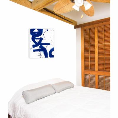 PTM Images 12.in X 10.in ''Blue Brush Strokes'' by Printed Canvas Wall Art, Multicolored