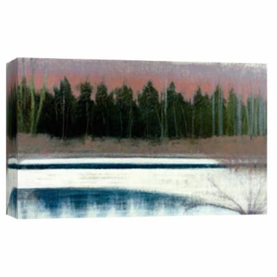 PTM Images 10 in. X 12 in. ''Cedars and Brook - Winter'' Printed Canvas Wall Art, Multicolored