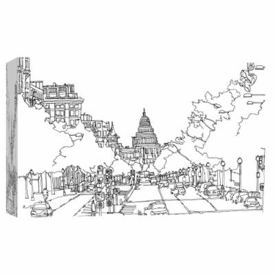 PTM Images 10 in. X 12 in. ''Cityscape Washington DC'' Printed Canvas Wall Art, Multicolored
