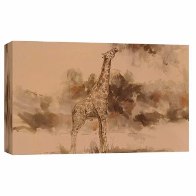 PTM Images 10 in. X 12 in. ''Giraffe's Isoceles'' Printed Canvas Wall Art, Multicolored