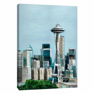 PTM Images 12 in. X 10 in. ''Seattle'' Printed Canvas Wall Art, Multicolored