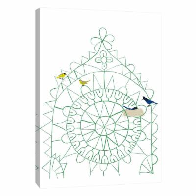 PTM Images 12 in. X 10 in. ''Birds in Lace'' Printed Canvas Wall Art, Multicolored