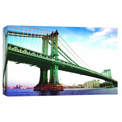 PTM Images 10 in. X 12 in. ''Manhattan Bridge'' Printed Canvas Wall Art, Multicolored