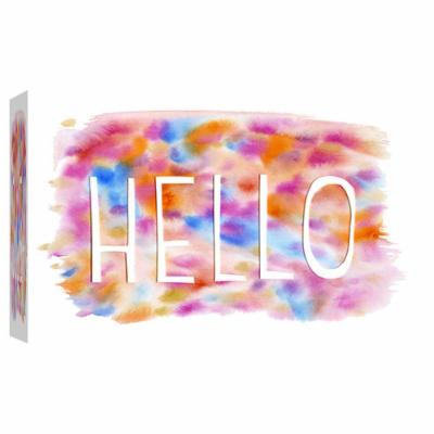 PTM Images 10 in. X 12 in. ''Tie Dye Hello'' Printed Canvas Wall Art, Multicolored