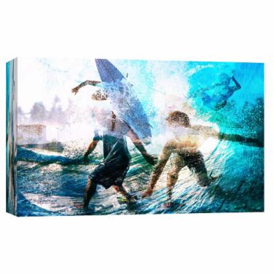 PTM Images 10 in. X 12 in. ''Surfers a'' Printed Canvas Wall Art, Multicolored