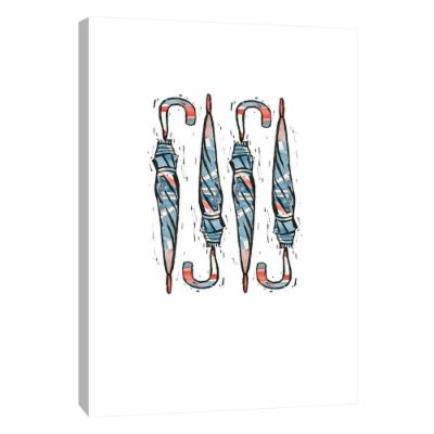 PTM Images 12.in X 10.in ''Umbrella Group 3'' Printed Canvas Wall Art, Multicolored