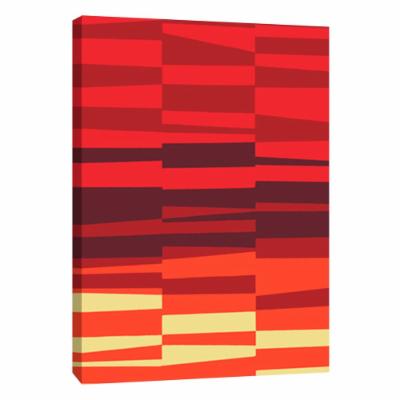PTM Images 12 in. X 10 in. ''Monochrome Patterns 7 in Red'' Printed Canvas Wall Art, Multicolored