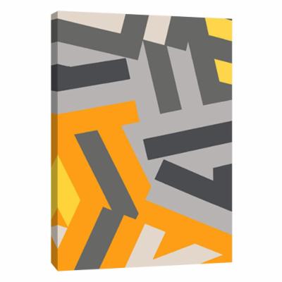 PTM Images 12 in. X 10 in. ''Monochrome Patterns 1 in Yellow'' Printed Canvas Wall Art, Multicolored