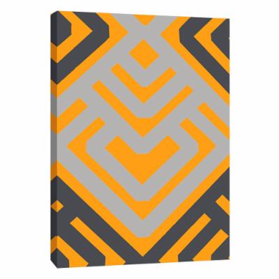 PTM Images 12 in. X 10 in. ''Monochrome Patterns 6 in Yellow'' Printed Canvas Wall Art, Multicolored