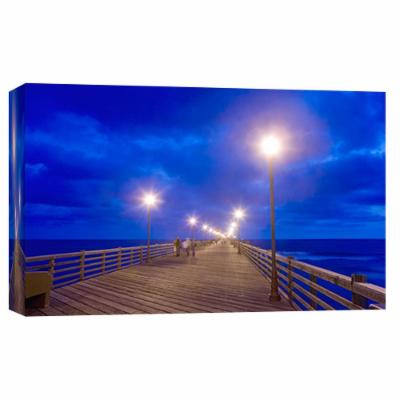 PTM Images 10 in. X 12 in. ''Night Pier'' Printed Canvas Wall Art, Multicolored