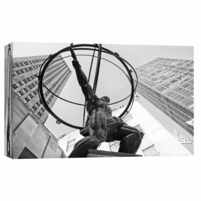 PTM Images 10 in. X 12 in. ''Atlas Statue Rockefeller Center'' Printed Canvas Wall Art, Multicolored