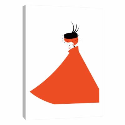 PTM Images 12 in. X 10 in. ''Lady in Pillbox Hat'' Printed Canvas Wall Art, Multicolored