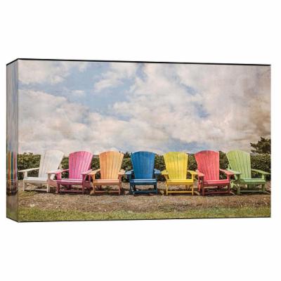 PTM Images 10 in. X 12 in. ''Adirondack Chairs '' Printed Canvas Wall Art, Multicolored