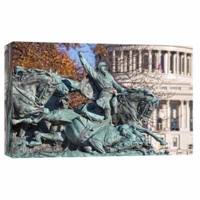 PTM Images 10 in. X 12 in. ''Ulysses Grant Statue '' Printed Canvas Wall Art, Multicolored